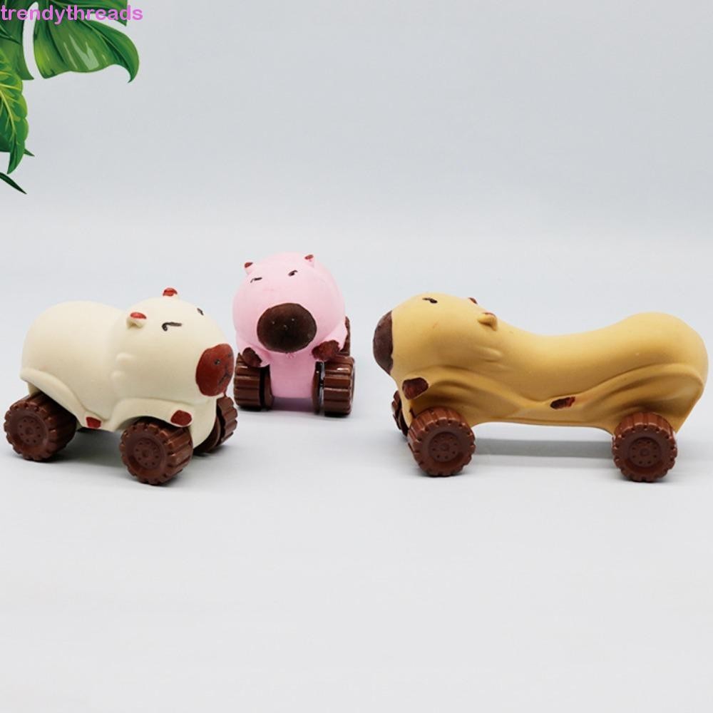 Trendythreads Capybara ของเล่นบีบ, รถยืดพร้อมล้อ Capybara Fidget Toy, ที่น่าสนใจความยืดหยุ่นสูง Elongate ช้า Rebound Capybara Pinch ของเล่นโจ๊กที่ใช้งานได้จริง