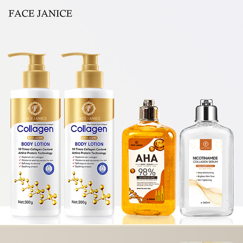 FJ Gold Collagen Emulsion 300g + AHA 98% 260ml + Niacinamide Collagen Essence 260ml