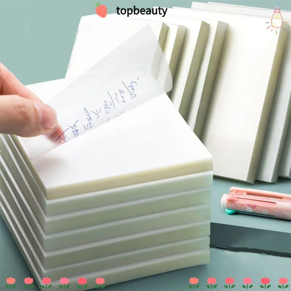 Topbeauty Sticky Notes 50 แผ่นต่อเล่ม Memo Pads Waterproof Pocketbook Transparent