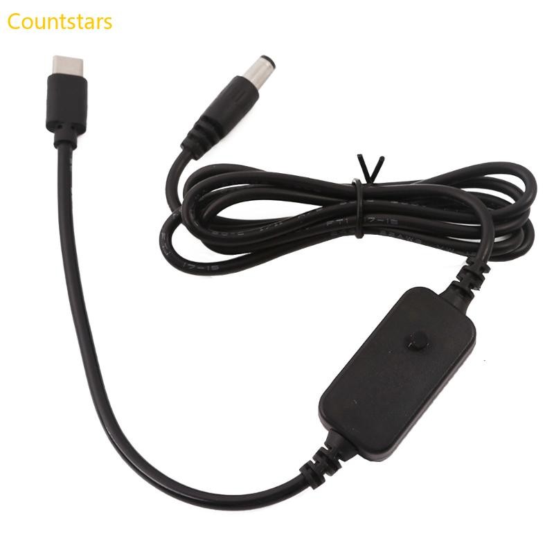 Cou USB C ประเภท C ถึง 5 5x2 1 มม.5V 9V 12V 12V 20V ปรับ PD สายไฟสําหรับพัดลมของเล่นแล็ปท็อป Routers DVR และอื่นๆ