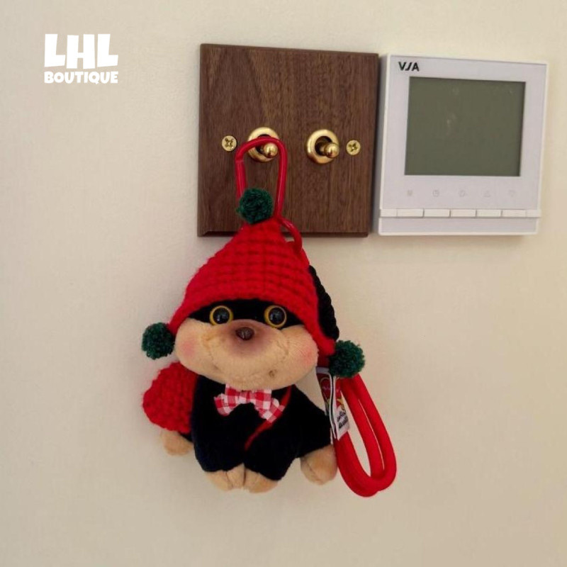 LHL BOUTIQUE ของขวัญสร้างสรรค์สำหรับผู้ชายและผู้หญิงสนุกสุภาพบุรุษโบว์ผูกผึ้งสุนัขน่ารักรถพวงกุญแจเครื่องประดับกระเป๋าตุ๊กตาจี้
