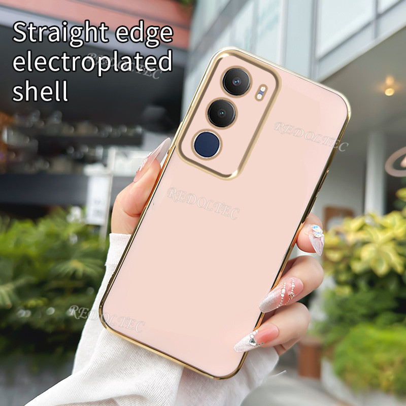 เคส VIVO Y200 5G 2024 สไตล์ใหม่เลนส์ฟิล์มป้องกันกรณี VIVOY200 VIVO Y200 6D ชุบ Electroplated ซิลิโคน