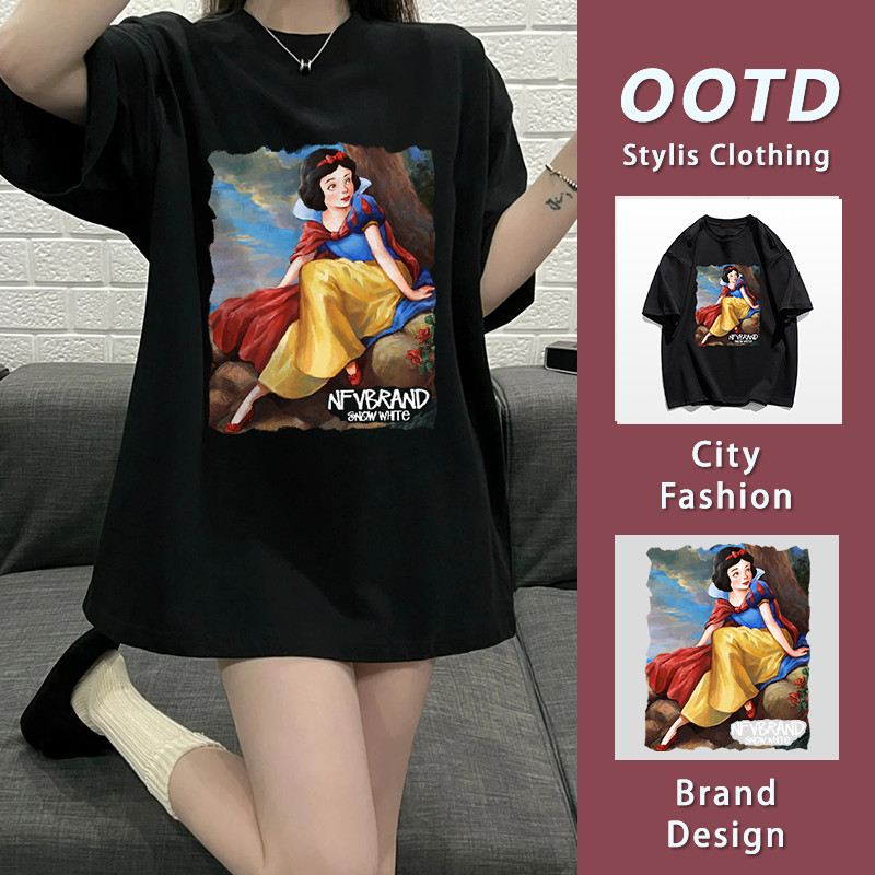 ส่งจากไทย สินค้ามาใหม่ เสื้อยืดแฟชั่น ผ้าฝ้ายแท้ใส่สบาย โอเวอร์ไซซ์ Disney สไตล์ลำลอ ผู้หญิงง YG326