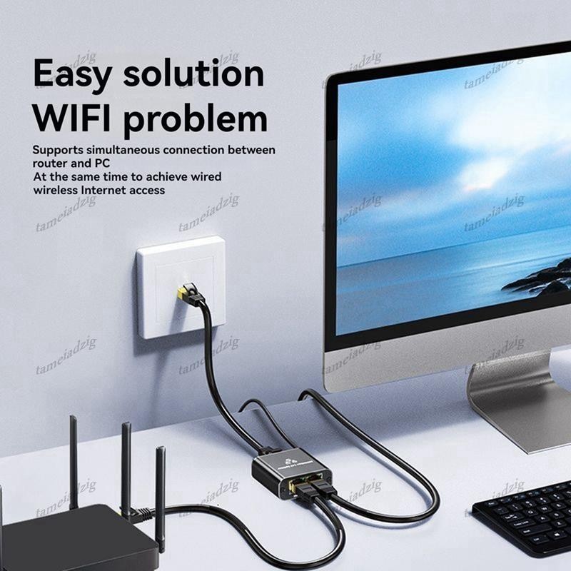 1 in 2 Out Gigabit Ethernet Splitter 1000Mbps ความเร็วสูง RJ45 เครือข่ายสายต่อ Cat5/5e/6/7/8 Splitte