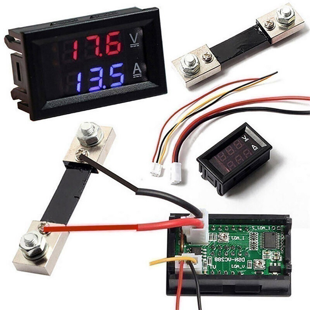 【WIK】10/50/100a โวลต์มิเตอร์แอมป์มิเตอร์ LED Dual Digital โวลต์ Amp Meter เครื่องทดสอบเครื่องทดสอบ