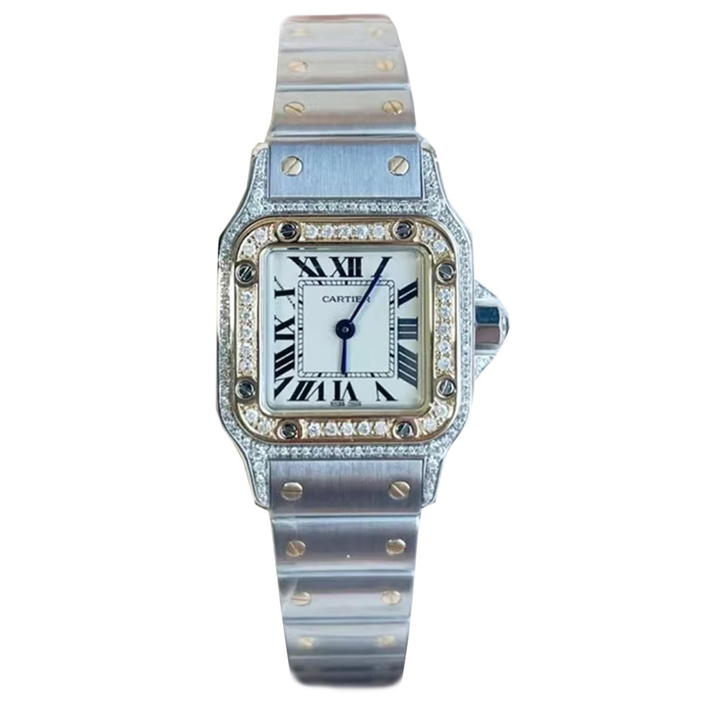 Cartier Cartier Santos Series 18K Gold Diamond English Watch Ladies Watch W20012C4