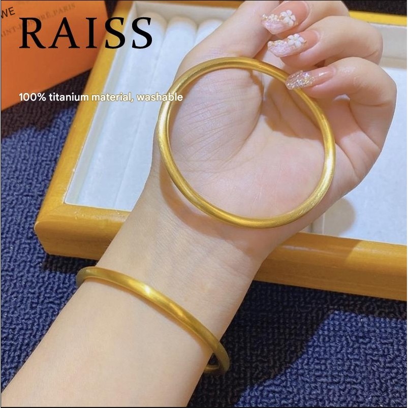 สร้อยข้อมือไทเทเนียมผู้หญิงสแตนเลสชุบทอง 24เค ดีไซน์สไตล์วินเทจหรูหรา