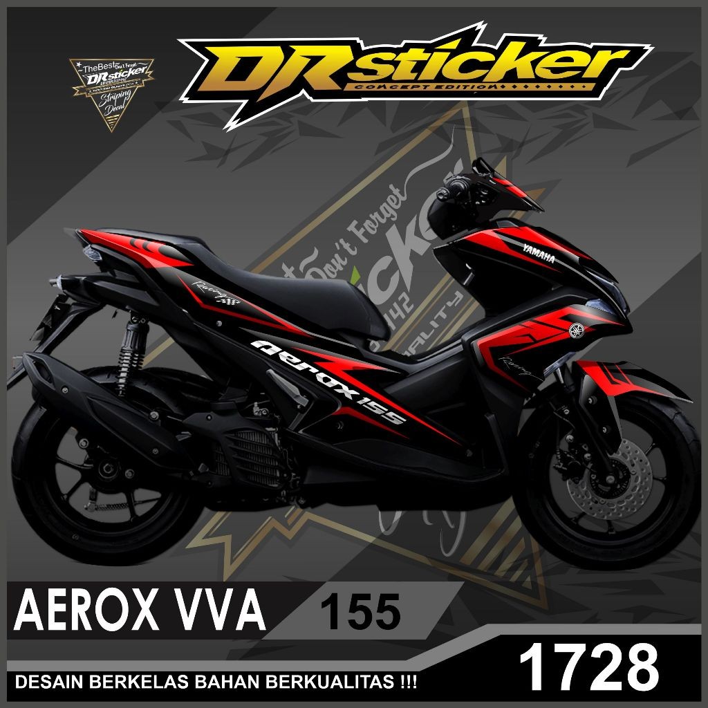AEROX 155 OLD DECAL GRAPHIC MOTIF / ฐานสีดํา / สติ๊กเกอร์ AEROX VVA / สติ๊กเกอร์เชื่อมต่อ AEROX 155