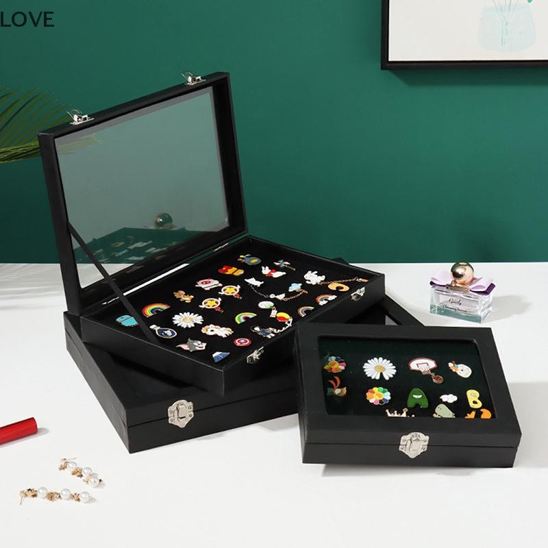 [JJCW] Pin Medal Display Case Badge Storage Box โปร่งใสกันฝุ่น Pin Display Box สําหรับเครื่องประดับเหรียญคอลเลกชันกรอบ QQW