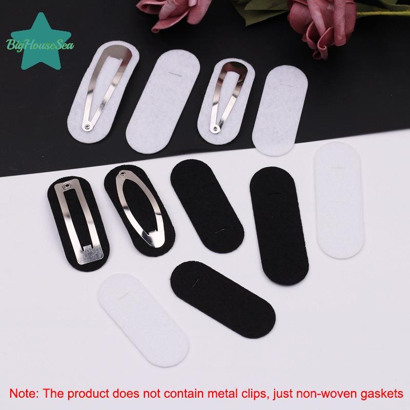 [BigHouseSea] 100pcs รูปไข่ไม่ทอ Tear Drop คลิป snap spacers สี่เหลี่ยมผืนผ้า Felt pads แพทช์ appliques สําหรับสี่เหลี่ยมผืนผ้า hairpins อุปกรณ์เสริมใหม่