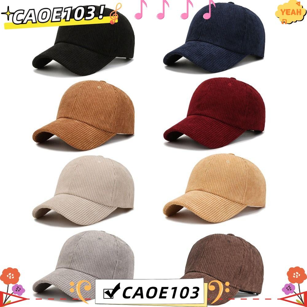 Caoe103หมวกเบสบอลผ้าลูกฟูก,หมวกกันแดดผ้าลูกฟูกแบบปรับได้,หมวกเบสบอลระบายอากาศผู้หญิง