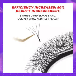 [ศิลปินขนตา ] ขนตาปลอม 5D รูปตัว W 5D ระดับพรีเมียมขนตาปลอม 5DW Lashes 0.05 C D curl ขนตา ที่ร้านเสริมสวย แกนขนตา
