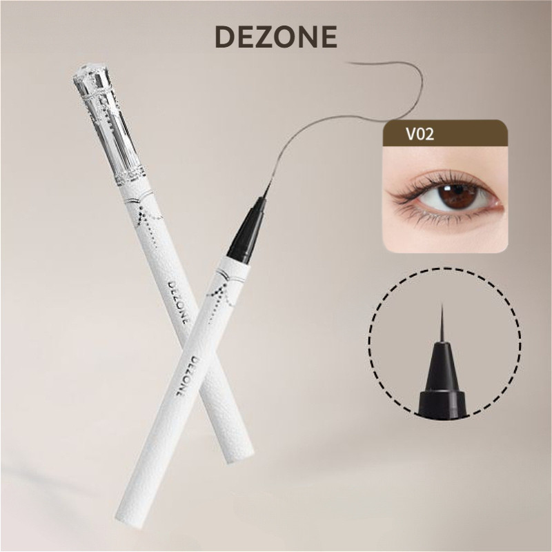 DEZONE อายไลเนอร์อายไลเนอร์ชนิดน้ำกันน้ำและกันเหงื่อสีดำสีน้ำตาล