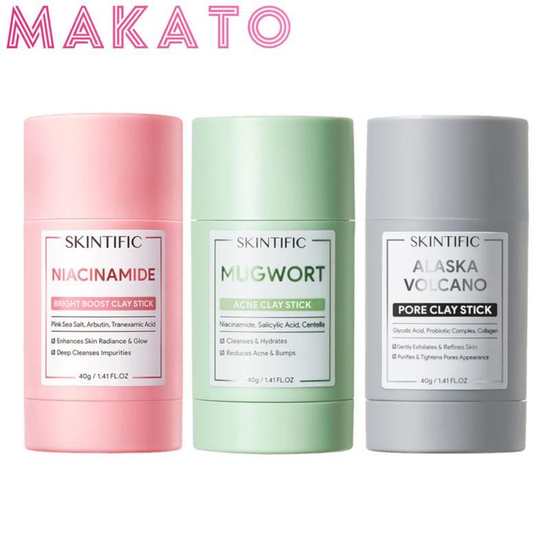 Skintific Clay Stick สกินทิฟิค มาสก์โคลน แบบแท่ง 3สูตร  ( Mugwort , Alaska Volcano , Niacinamide )