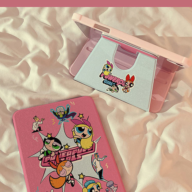 ราคาต่ำสุดการ์ตูนFoundationPowerpuffGirliPad10รุ่นแท็บเล็ตฝาครอบป้องกันหมุนProปากกาสล็อต789อะคริลิ
