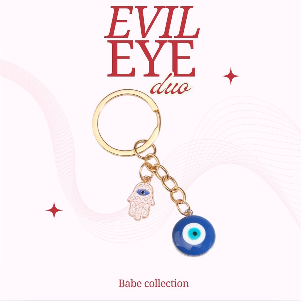 Duo pink humsa พวงกุญเเจ evil eye  ที่ห้อยโทรศัพท์ พลังงานดี  สายคล้องนำโชค h189