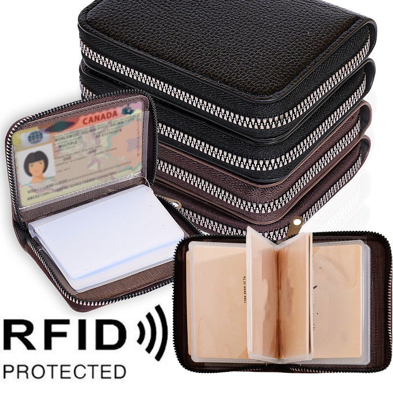 20 Detents ผู้ถือบัตร - PU Business Bank บัตรเครดิต Anti Demagnetization Wallets - RFID Blocking Protect Case
