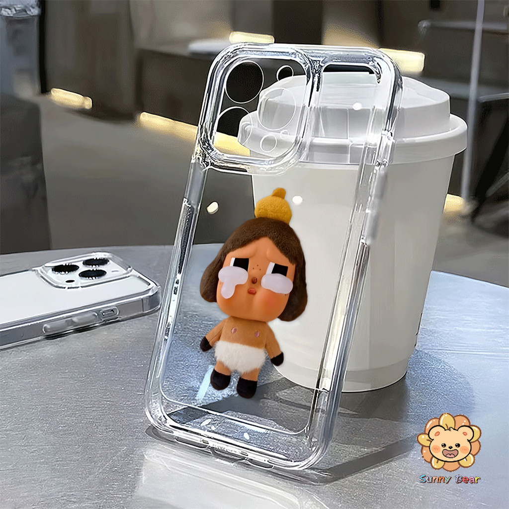 สําหรับiphone 16 Pro Max น่ารักและสมจริง CryBaby POP MART 15 14 XR 13 11 12 Pro Max 8 7 6 6S Plus X Xs Max Se 2020 13 12 11 Simpleขั้นสูงโปร่งใสTpuเคสโทรศัพท์