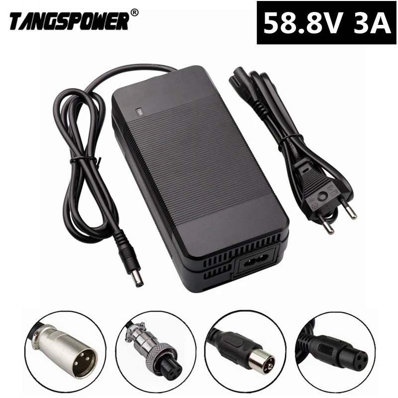 150W 58.8V 3A Charger For 14S 52V Lithium Battery Pack For 58.8V3A Li-ion Battery Charger High quali