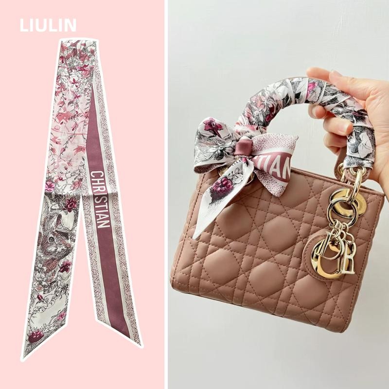 กระเป๋าผูก ผ้าพันคอไหม 6 * 100ซม. ผ้าพันคอไหมทวิลลี่ ผ้าพันคอไหมเลียนแบบ ผ้าพันคอไหมยาว ผ้าพันคอเล็ก สายรุ้งเล็ก ผ้าพันคอพิมพ์สองด้าน ที่คาดผมแคบ ตกแต่งกระเป๋าไดอาน่า