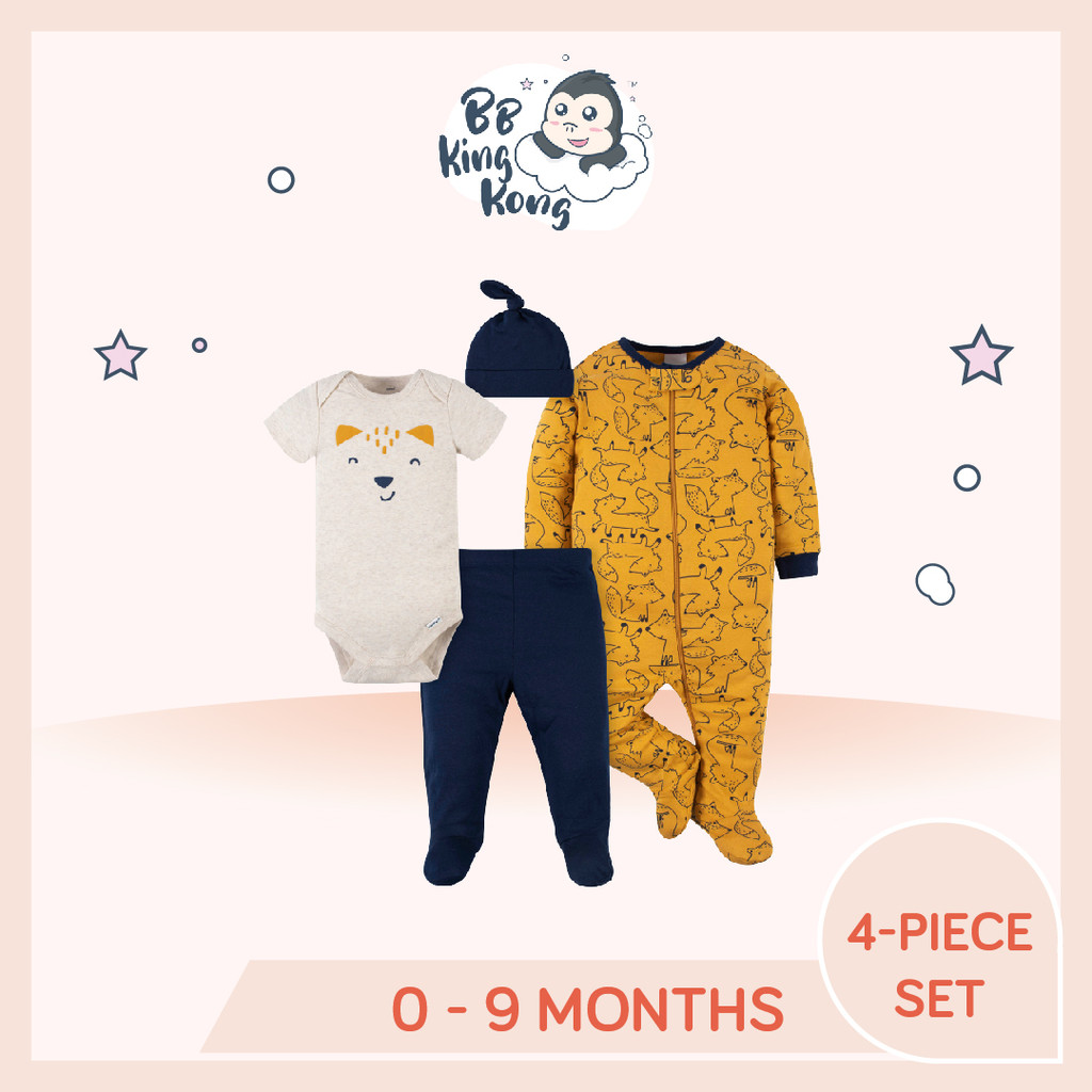 Gerber Set 4  Gerber 4-Piece Baby Boys Fox Outfit Set