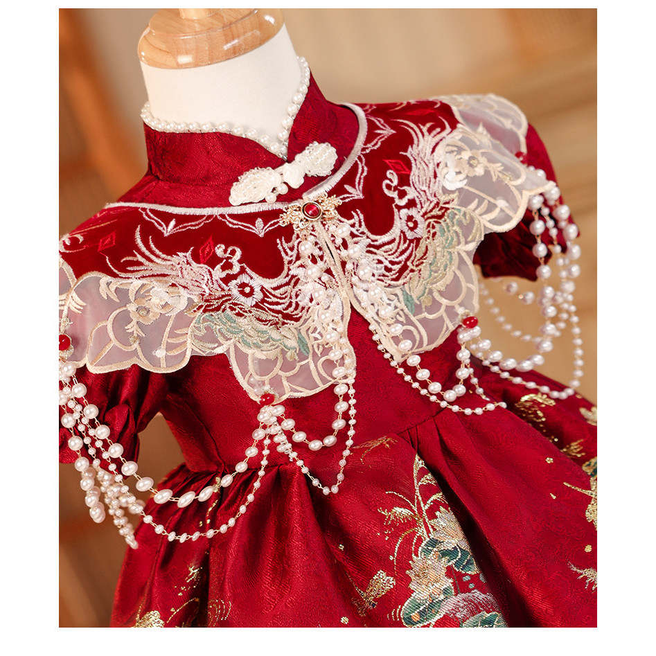 ชุดหนึ่งปีชุดเด็กสาวสไตล์จีน กลิ่นฉุน ชุดชุดเจ้าหญิงเด็กฤดูหนาวสาวสไตล์แห่งชาติ โคโรลลา - รูปที่ 7