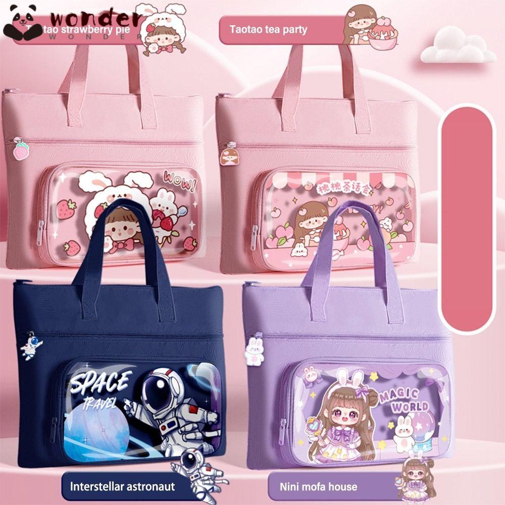 Wonder Tote กระเป๋านักเรียน, กระเป๋ากวดวิชาผ้าใบ 3 ชั้น, กระเป๋าเก็บศิลปะความจุขนาดใหญ่คุณภาพสูง อุปกรณ์การเรียนรู้