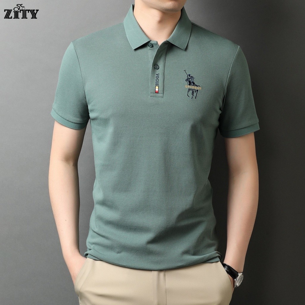 ZITY พร้อมส่ง&COD เสื้อโปโลผู้ชาย เสื้อแขนสั้น เนื้อผ้านิ่ม ใส่สบาย ผลิตจากโรงงานโดยตรง แบรนด์แท้