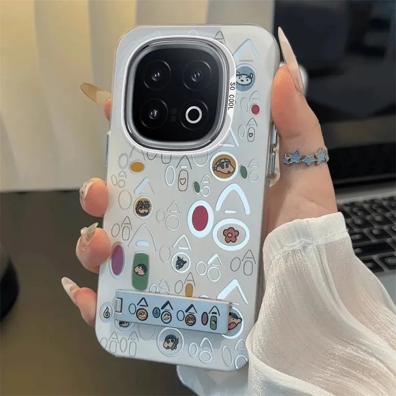 สําหรับ IQOO 13 Haha Xiaoxin เคสโทรศัพท์ใหม่ Hard Shell Anti-Drop หญิงคู่อินเทอร์เน็ตสีแดงการ์ตูนน่ารัก Hit