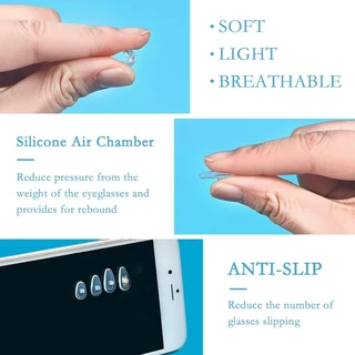 แผ่นรองจมูกแว่นตาพร้อมไขควง-ผู้ถือแว่นตากันแดดรูปไข่นุ่มซิลิโคน Air Chamber Anti-slip อุปกรณ์พยุงจมูก - ชุดซ่อมแว่นตาเครื่องมือ