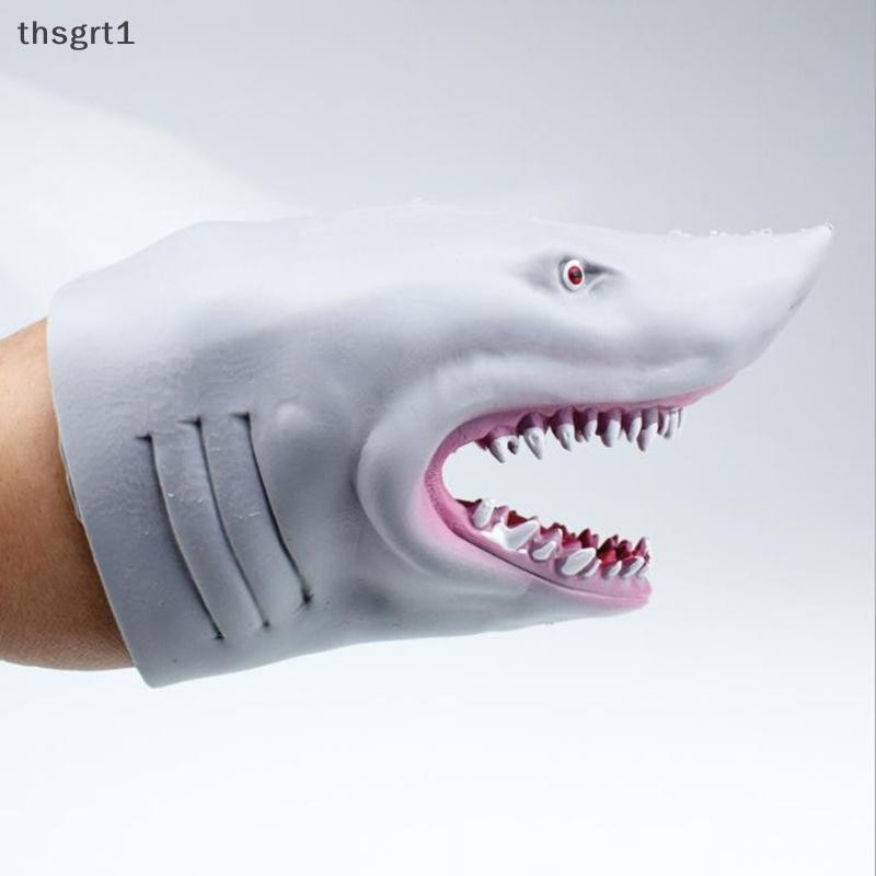 [Thsgrt1] Shark Hand Puppet TPR Gray Shark Hand Puppet Glove บอก Story Doll Props [sam]