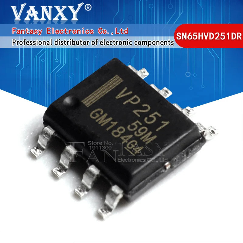 5 ชิ้น SN65HVD251DR VP251 SOP-8 65HVD251 SOP 65HVD251DR SN65HVD230DR SN75HVD12DR SN65HVD3082EDR SN65