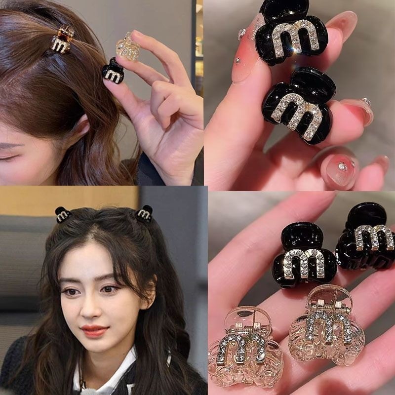 เกาหลี Mini Rhinestone M Letter Hairpin นักเรียนหญิงอุปกรณ์เสริมผมของขวัญวันเกิด