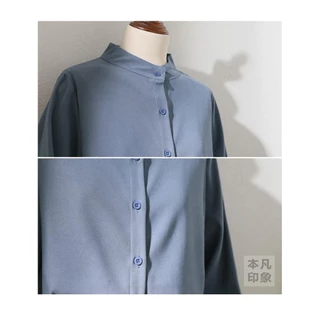 ฤดูใบไม้ร่วงใหม่สไตล์แขนโคมไฟเสื้อเชิ้ตสีขาวผู้หญิงแขนยาวแปรงด้านบนเกาหลีรุ่นหลวมสไตล์ฮ่องกงยืนขึ้นปกพัฟแขนเสื้อ