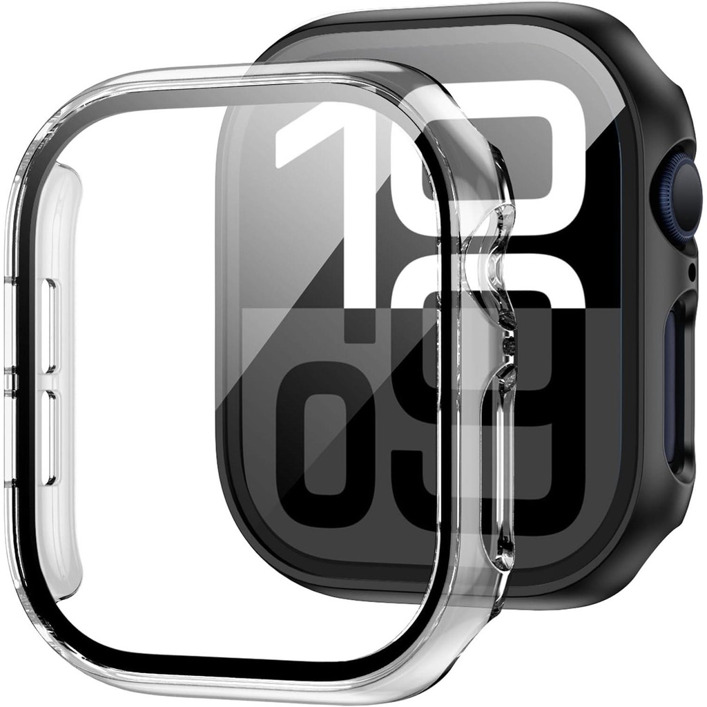 กระจกป้องกันหน้าจอ + ฝาครอบสําหรับ Apple Watch 46 มม.44 มม.40 มม.45 มม.41 มม.42 มม.38 มม.Series11 10 9 8 7 6 5 3 SE