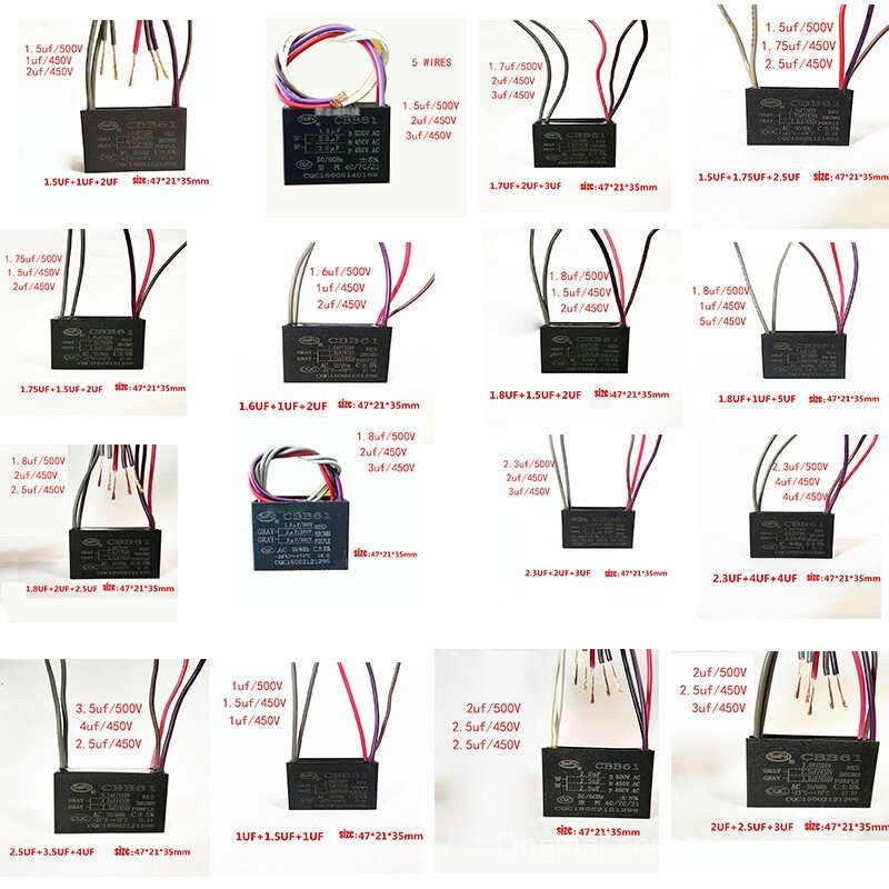 WIRES) (5 CBB61 CAPACITOR สําหรับ CEILING FAN f Capasitor มอเตอร์พัดลม Capacitor cbb61 500V 450V pxb