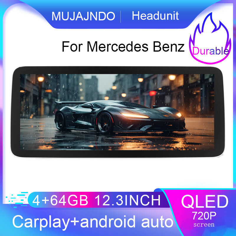 MUJAJNDO 12.3 นิ้วสําหรับ Benz ML GL W164 X164 Rclass W251 W204 64GB android15 สั่งงานด้วยเสียง carp