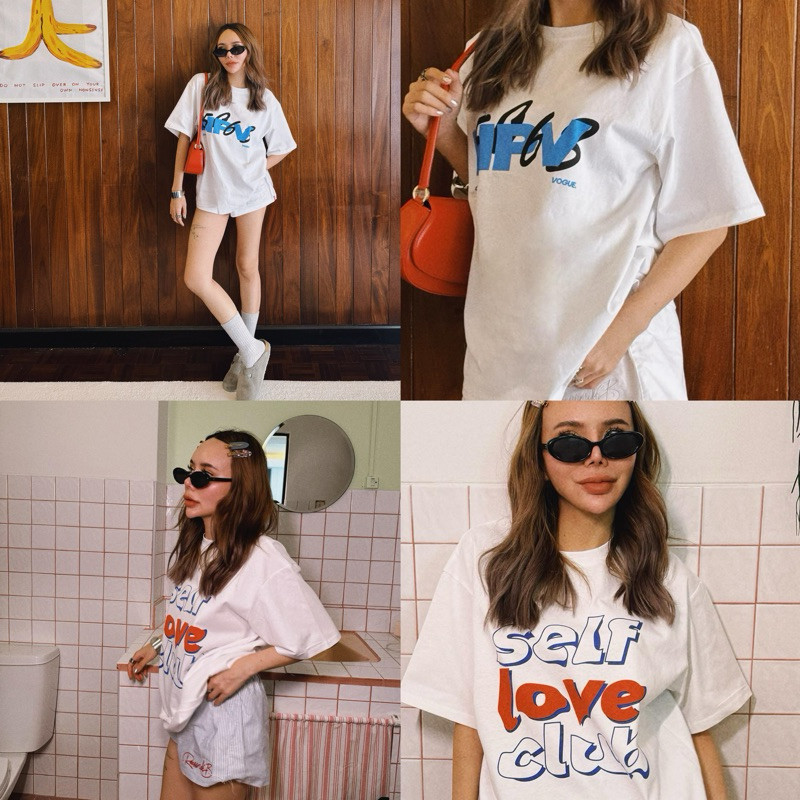 เสื้อยืดแขนสั้นคอกลมNAPATVOGUE - NPV T SHIRT เสื้อยืด oversizeCotton 100%  [S-5XL]Size S-5XL