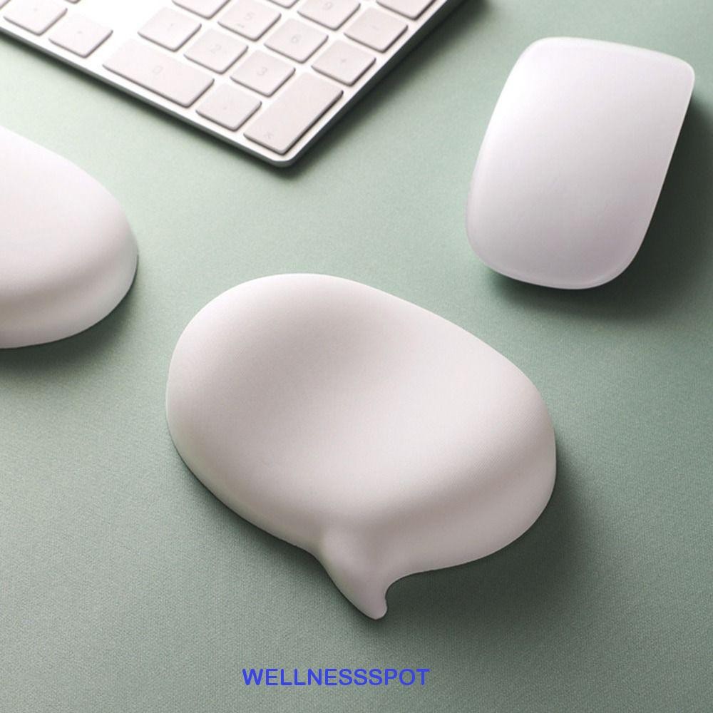 WELLNESSSPOT แผ่นรองเมาส์รองรับข้อมือ,ซิลิโคนรองข้อมือเมาส์สบาย,Anti-wear Soft Non-Slip PU Base Ergonomic Keyboard Pad อุปกรณ์คอมพิวเตอร์