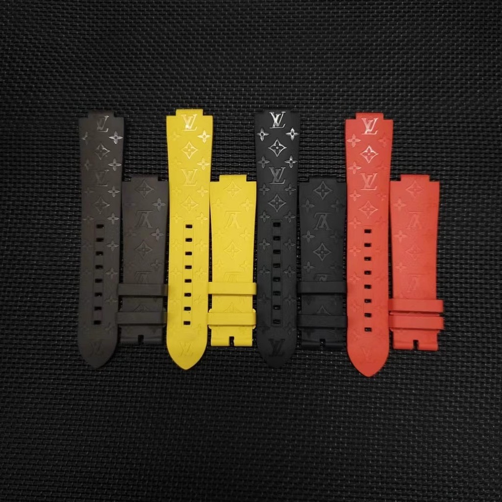 เหมาะสําหรับสายยาง LV Louis Vuitton Men Quick Release ฟลูออรีนสายนาฬิกายางสมาร์ท 123th Generation 21