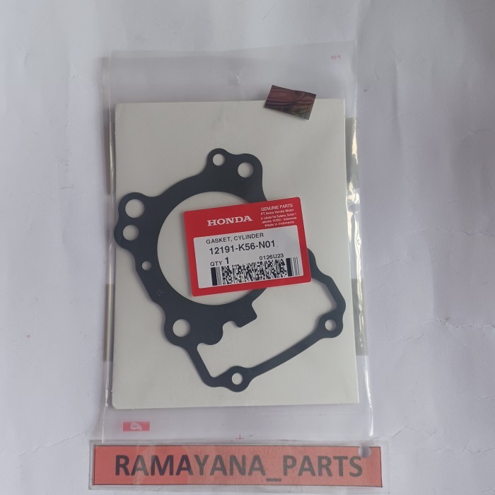 ปะเก็นกระบอก Sonic 150R ใหม่ CBR 150R K45G ใหม่ CB150R StreetFire K15G ใหม่ CB150R 12191K56N01