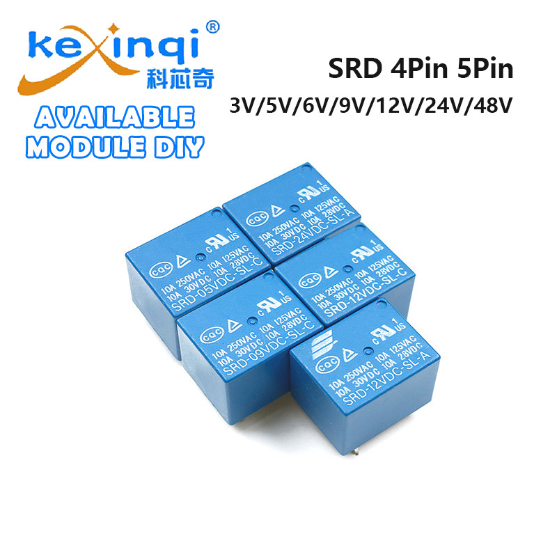 (1 ชิ้น) รีเลย์ SRD-3 5 6 09 12 24 48VDC-SL 5Pin คุณภาพสูง SRD-03VDC-SL-C SRD-05VDC-SL-C SRD-05VDC-S