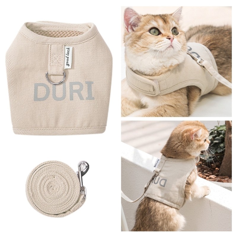 S-XL ตาข่ายเสื้อกั๊กระบายอากาศสไตล์สายรัดสัตว์เลี้ยง Anti-Breakaway สุนัขแมวเชือกลากเดินสายจูงสําหรับทุกฤดูกาล