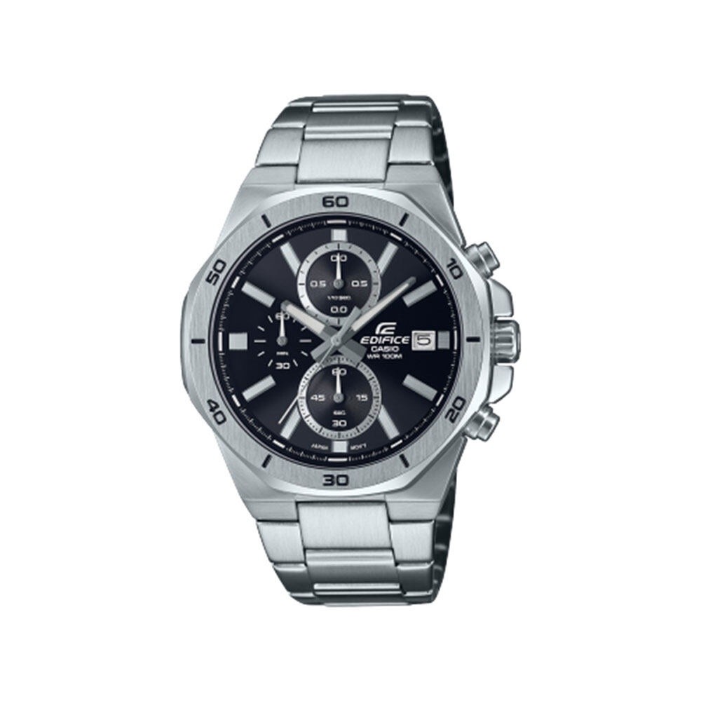 CASIO นาฬิกาข้อมือผู้ชาย EDIFICE รุ่น EFV-640D-1AVUDF วัสดุสเตนเลสสตีล สีดำ