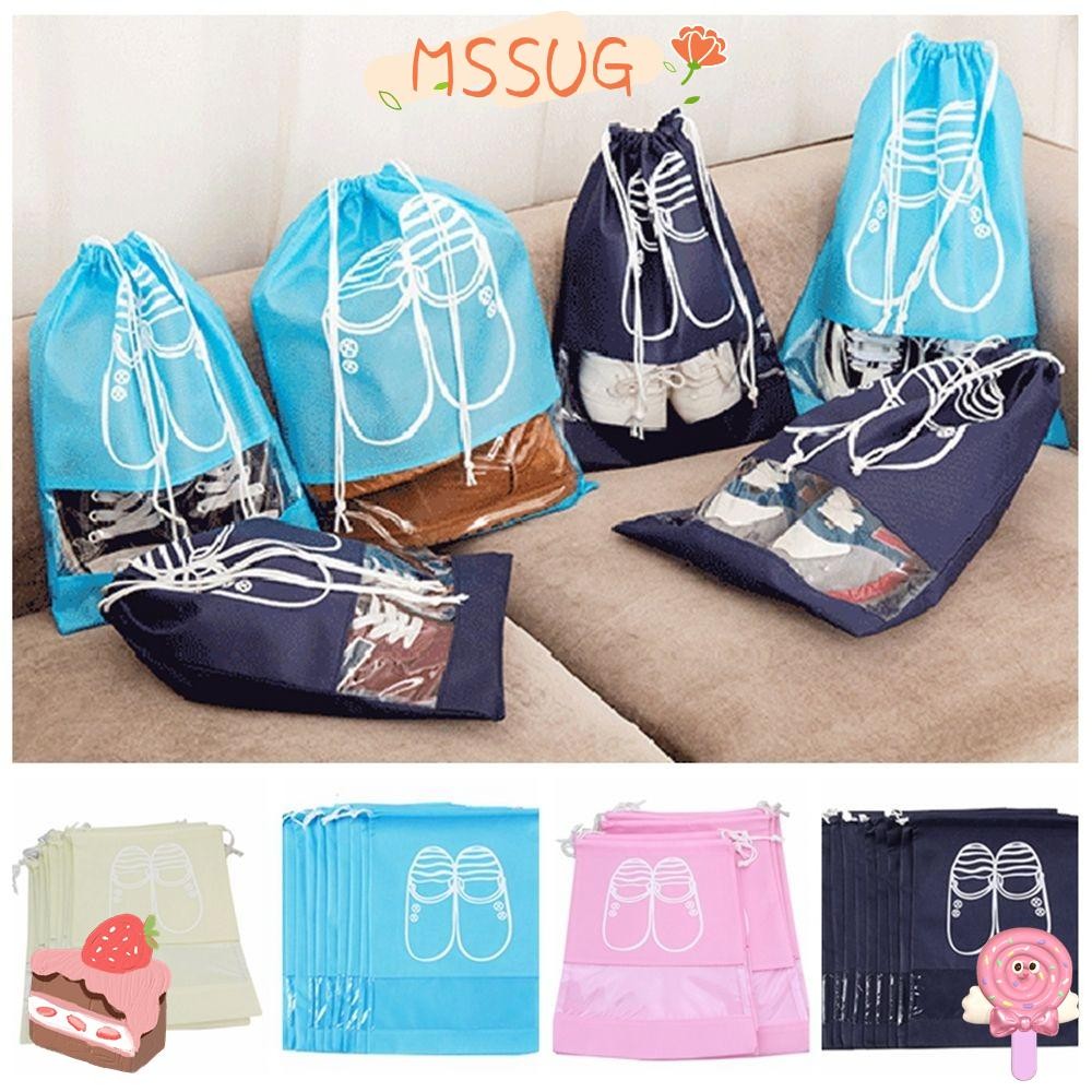 กระเป๋าใส่รองเท้า MSSUG, ถุงเก็บกันฝุ่นแบบมีเชือกรูดไม่ทอ, กระเป๋าแบบพกพาองค์กรที่เก็บรองเท้ากระเป๋าเดินทาง