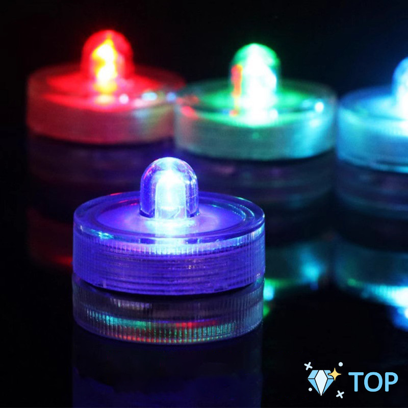 โคมไฟตกแต่งตู้ปลา กันน้ำ LED เปลี่ยนสี ขนาดเล็ก เทียนไร้เปลวไฟ fish tank light