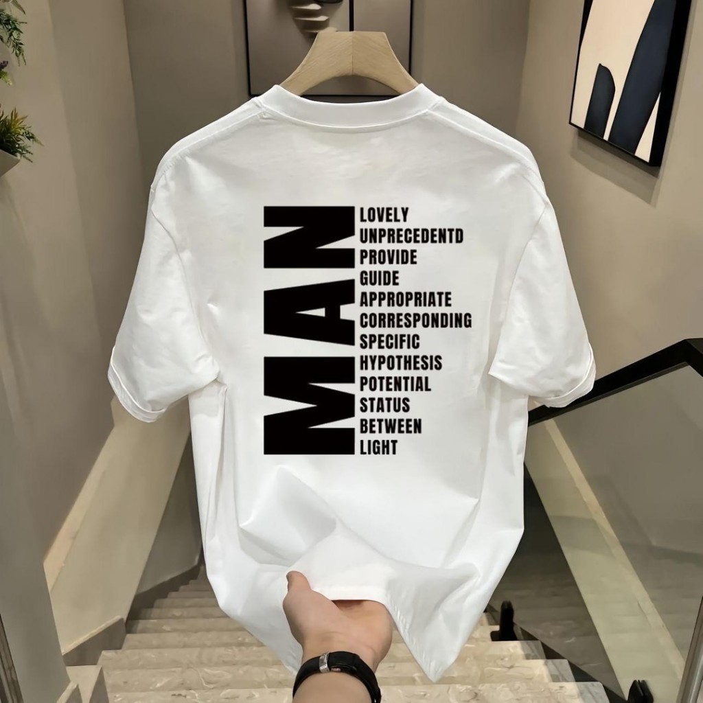 UT shop🌠 เสื้อยืดOversize"MAN"t shirt cotton 100%แฟชั่น แนวสตรีท สไตล์เกาหลี เสื้อฟอกขาว เสื้อชาย แขนสั้น เสื้อกีฬา3XL