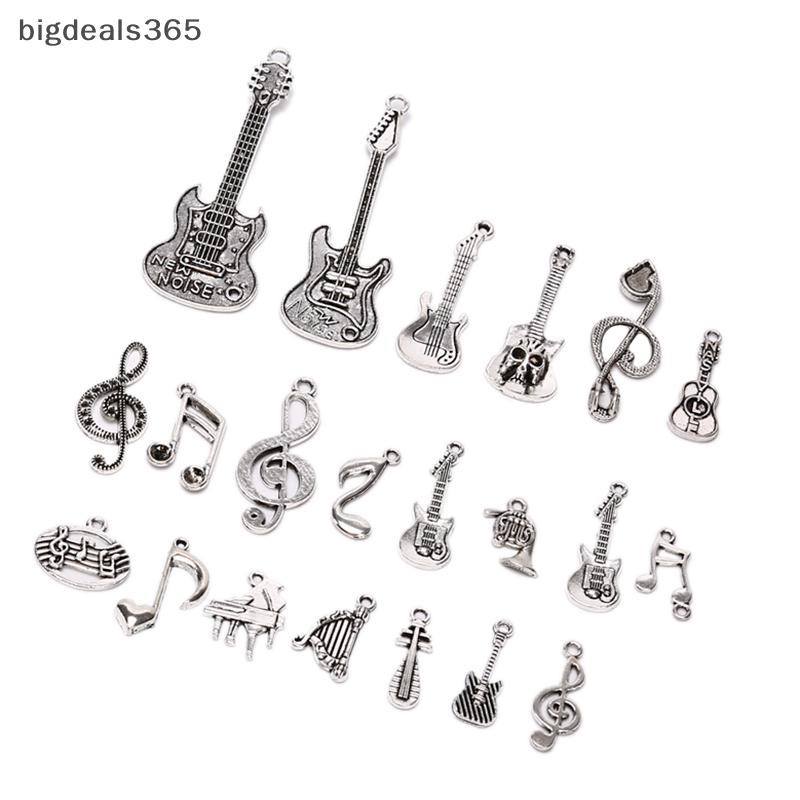 [bigdeals365] 21 ชิ้น/เซ็ต Vintage Alloy กีตาร์ Musical Note Charms จี้ DIY ผลการค้นหาเครื่องประดับสต็อกใหม่