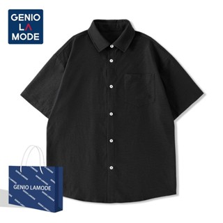 GENIO LAMODE เสื้อเชิ้ตแขนสั้น Ice Silk ระบายอากาศดี สวมใส่ส…