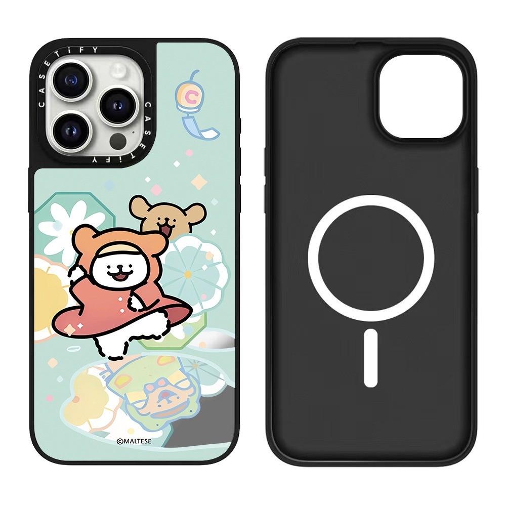 Magnetic Maltese Bubbles Puppy Mirrorเคสโทรศัพท์สําหรับIPhone 16 Pro Max 15 14 13 12 11 Pro Maxปลอกแข็งกันกระแทก - รูปที่ 5